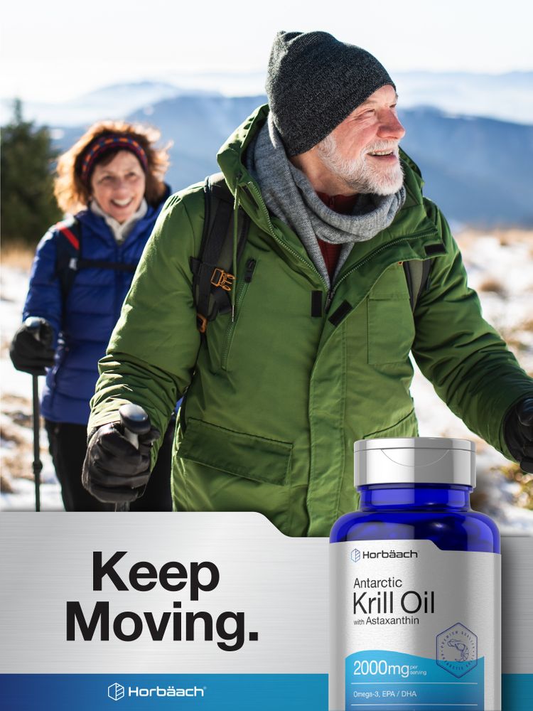 Horbaach - Aceite de krill antártico de 2000 mg | 60 cápsulas de gel blando  | Omega-3, EPA, DHA suplemento | con astaxantina | Sin OMG, sin gluten 